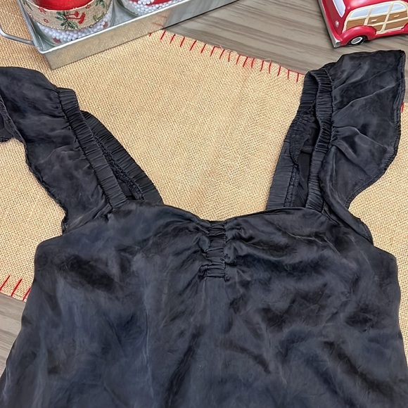 90’s NU COLLECTIVE BLACK  SILK MINI DRESS SMALL - Picture 15 of 16